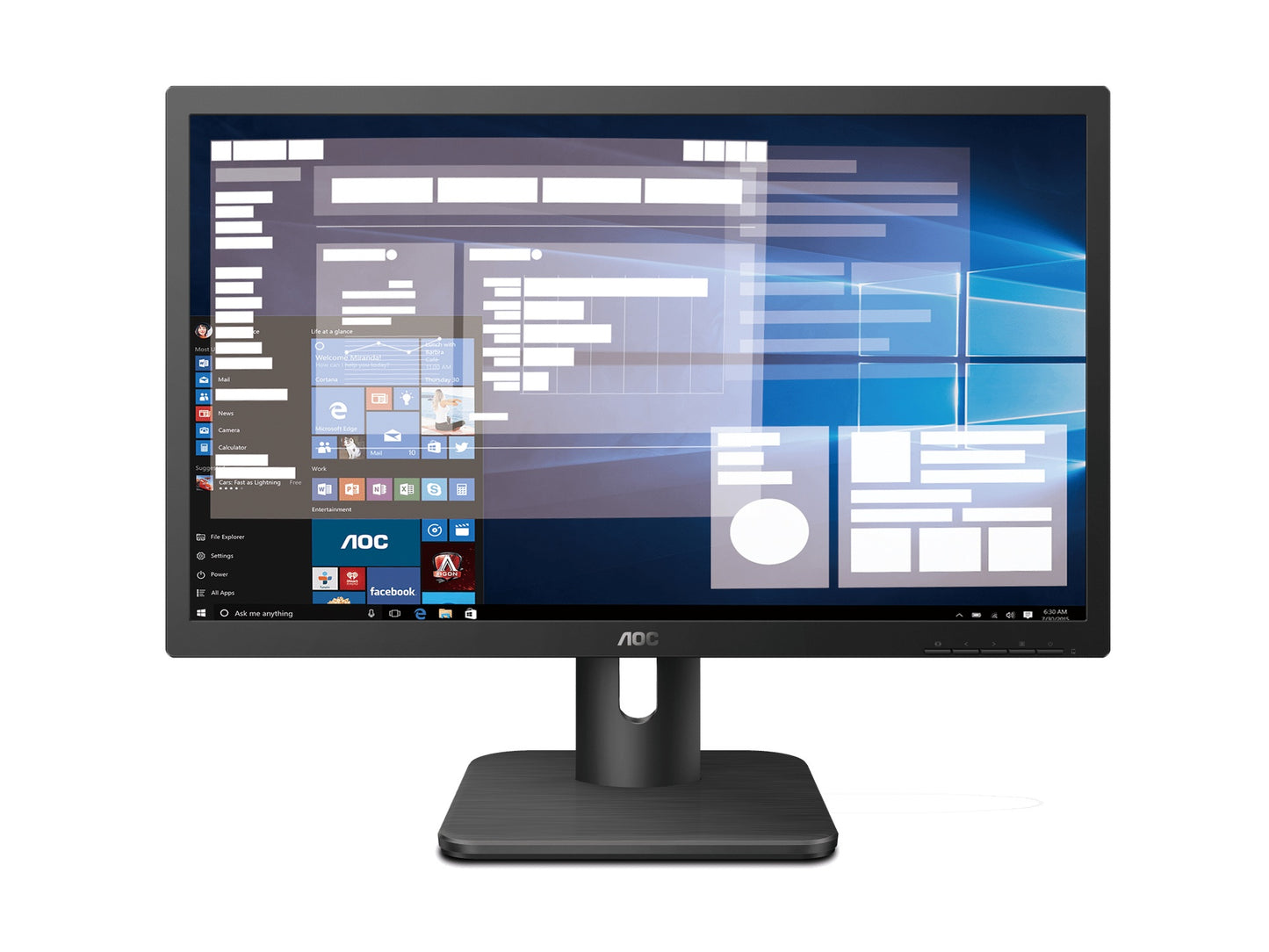 AOC 27PS Professional 27 Inch Full HD Monitor 1920x1080 100Hz HDMI DisplayPort Height Adjustable Stand by Samsung Components