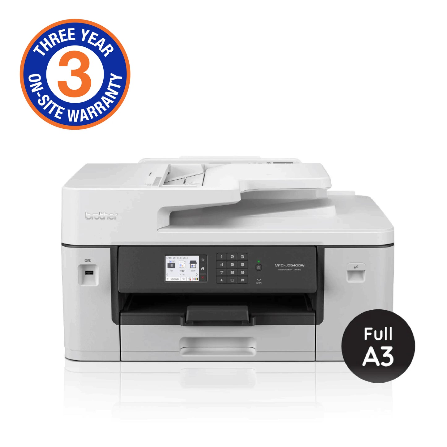 Brother A3 Inkjet 4-in-1 with Double-sided Printing/ wireless networking capabilities (3YR onsite) by Brother