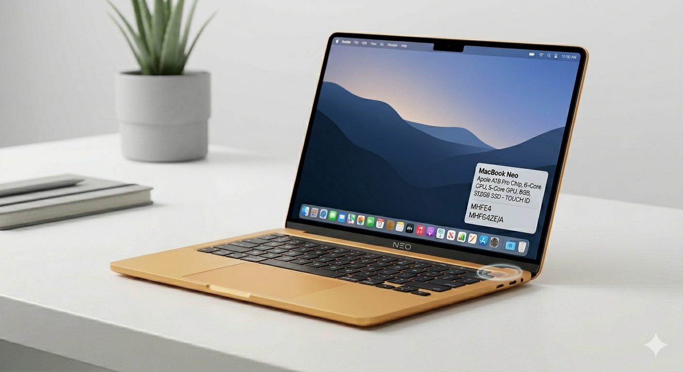 13-INCH MACBOOK NEO: APPLE A18 PRO CHIP WITH 6‑CORE CPU AND 5‑CORE GPU, 8GB, 256GB SSD by Apple