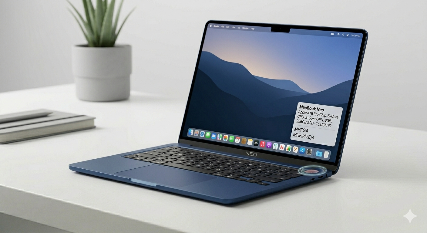 13-INCH MACBOOK NEO: APPLE A18 PRO CHIP WITH 6‑CORE CPU AND 5‑CORE GPU, 8GB, 256GB SSD by Apple