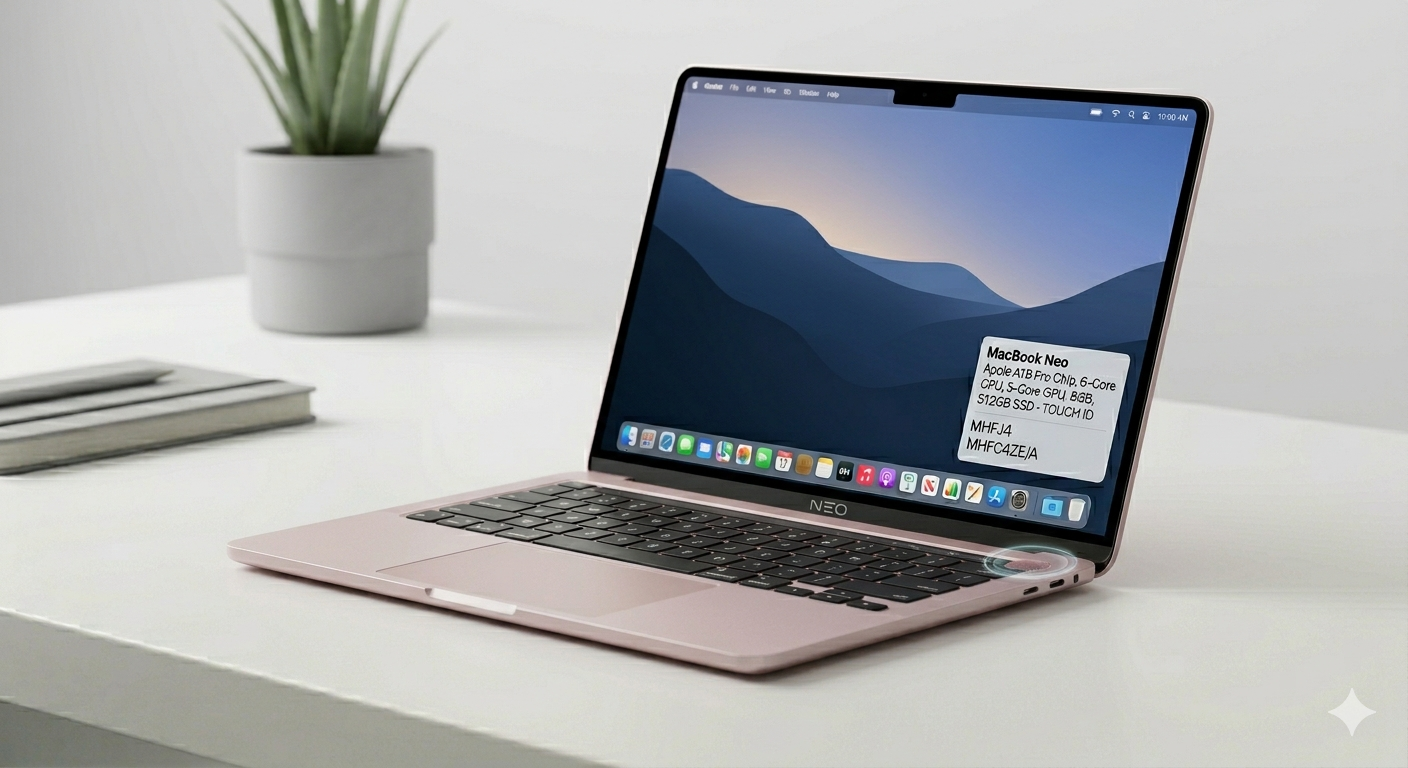13-INCH MACBOOK NEO: APPLE A18 PRO CHIP WITH 6‑CORE CPU AND 5‑CORE GPU, 8GB, 256GB SSD by Apple