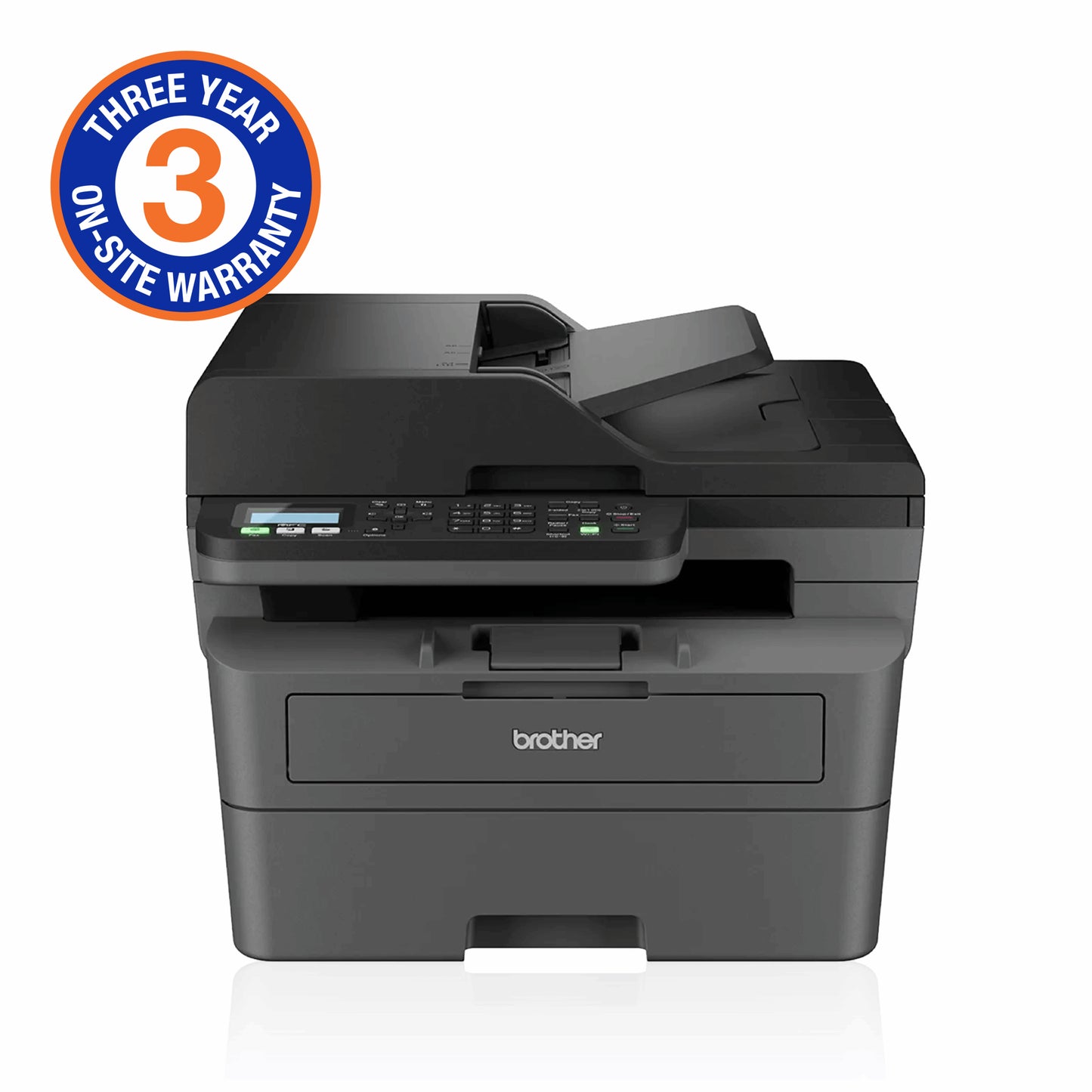Brother Mid-Range Mono Laser MFC with Duplex printing and wired and wireless printing capabilities (3YR onsite) by Brother