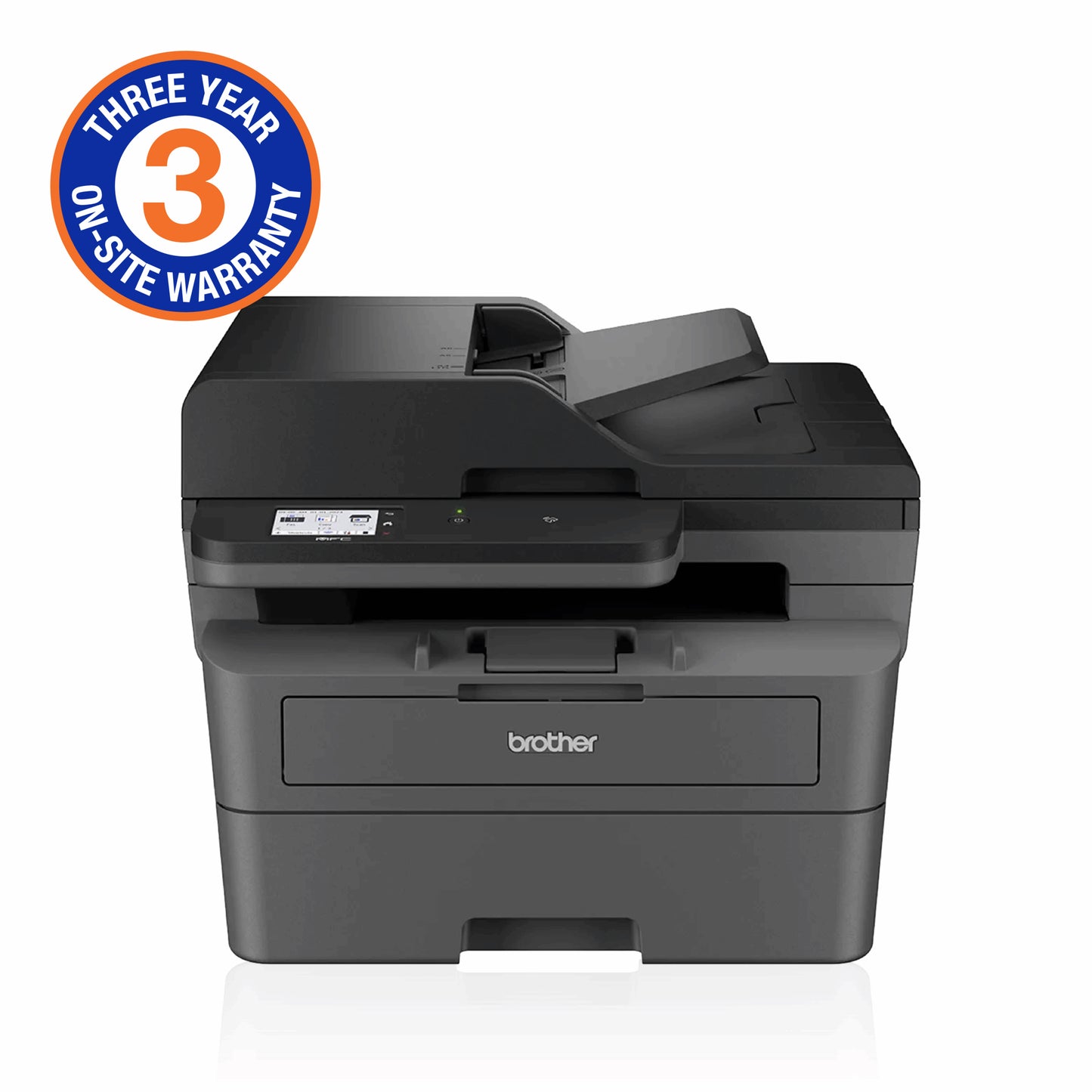 Brother Mid-Range Mono Laser MFC with Duplex printing and wired and wireless printing capabilities (3YR onsite) by Brother