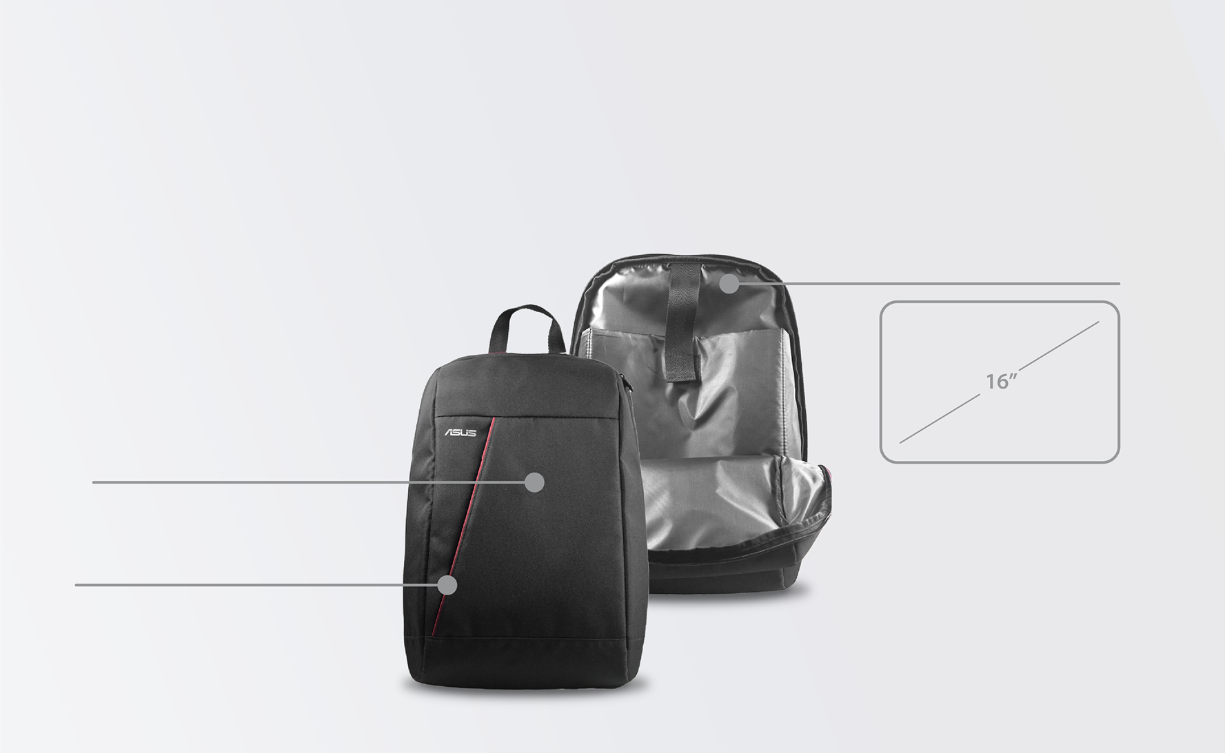 Asus Nereus Backpack / Fits Up To 16-Inch Laptop / Water-Repellent Lig by Asus Commercial
