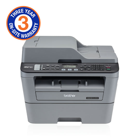 Brother Mid-Range Mono Laser MFC with Duplex printing and wired and wireless printing capabilities (3YR onsite) by Brother