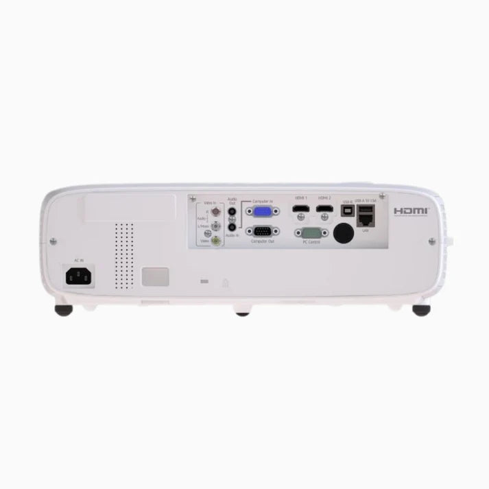 Ricoh white 3LCD laser projector, WUXGA 5200lm, back panel with HDMI and VGA ports