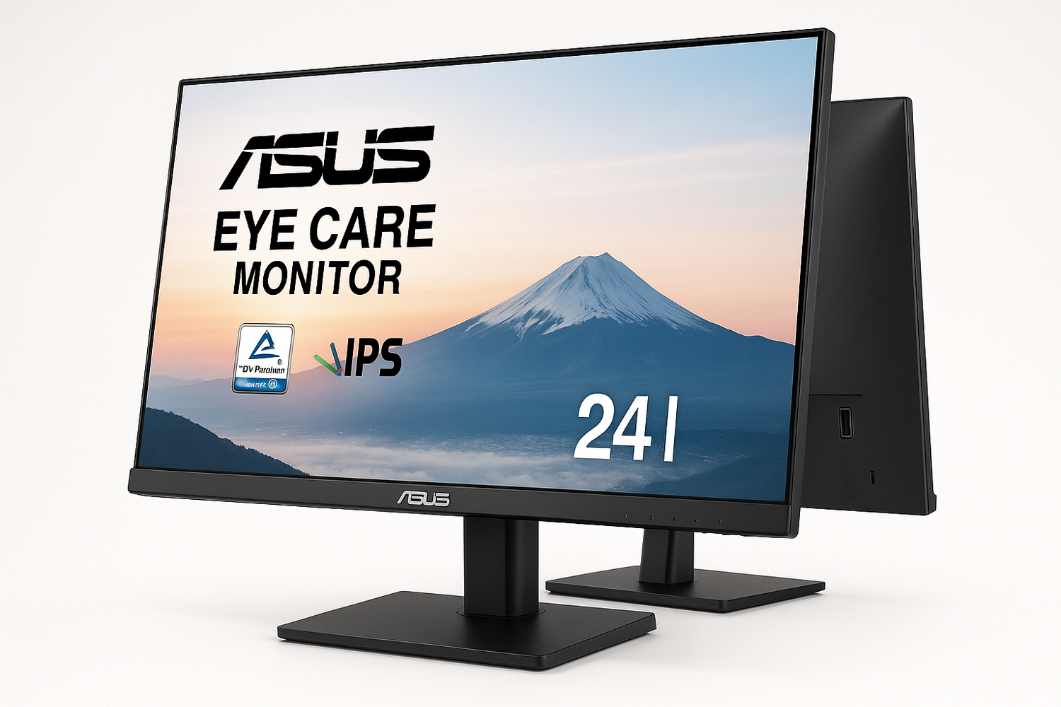 ASUS VA24EHF 24 Inch IPS Full HD Monitor Frameless 100Hz Adaptive Sync 1ms MPRT HDMI Low Blue Light Flicker Free VESA by Asus Commercial